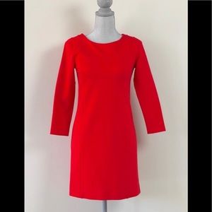 Red long sleeve sheath dress